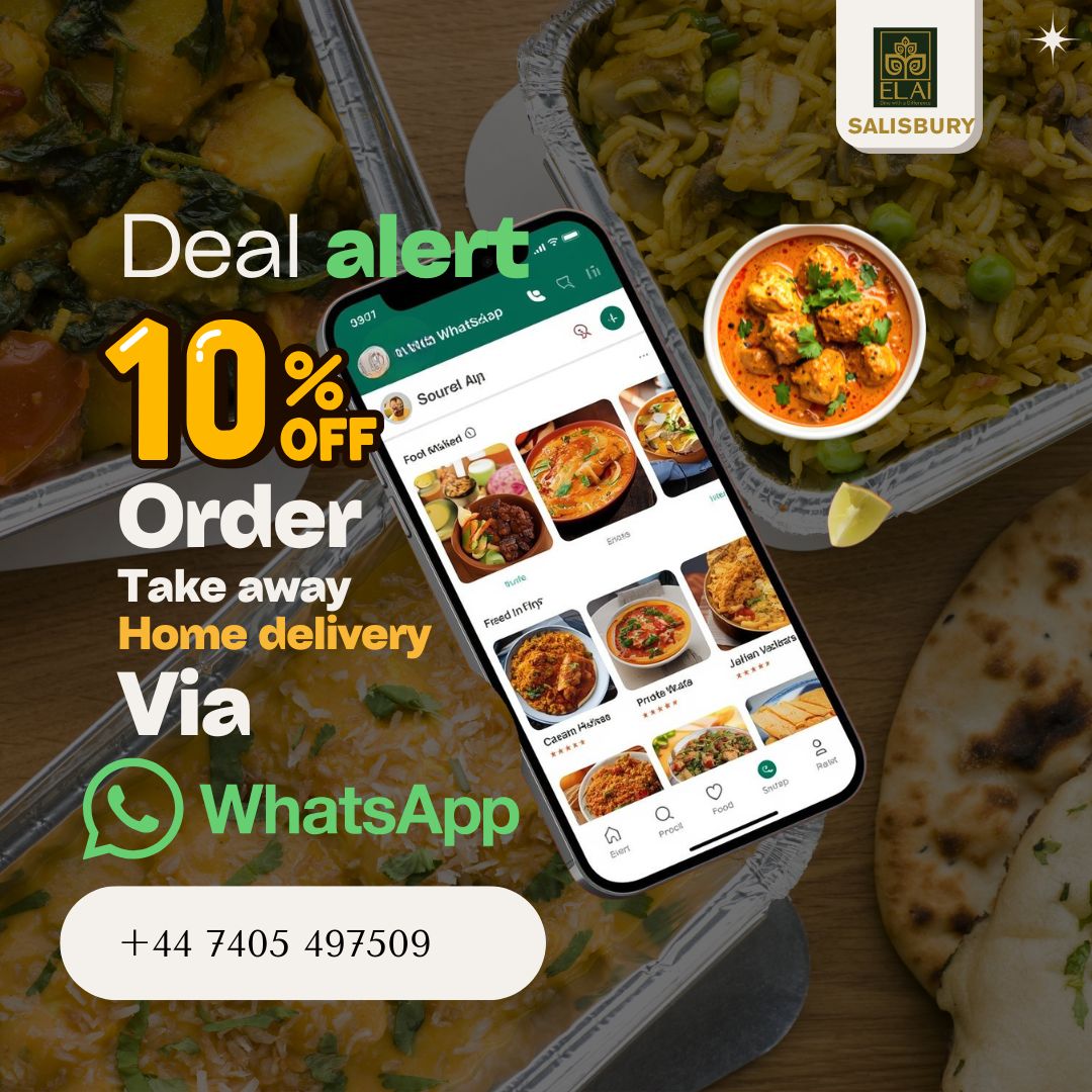 Elai Indian Restaurant 10% Off Takeaway Offer Poster